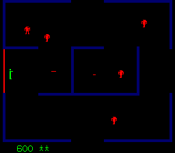 Screenshot of Berzerk gameplay