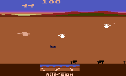 Screenshot of Chopper Command gameplay