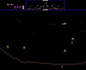 Screenshot of Defender gameplay