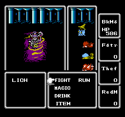 Screenshot of Final Fantasy gameplay