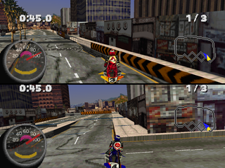 989 Studios, Jet Moto 2 gameplay screenshot