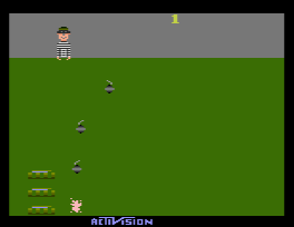 Screenshot of Kaboom! gameplay