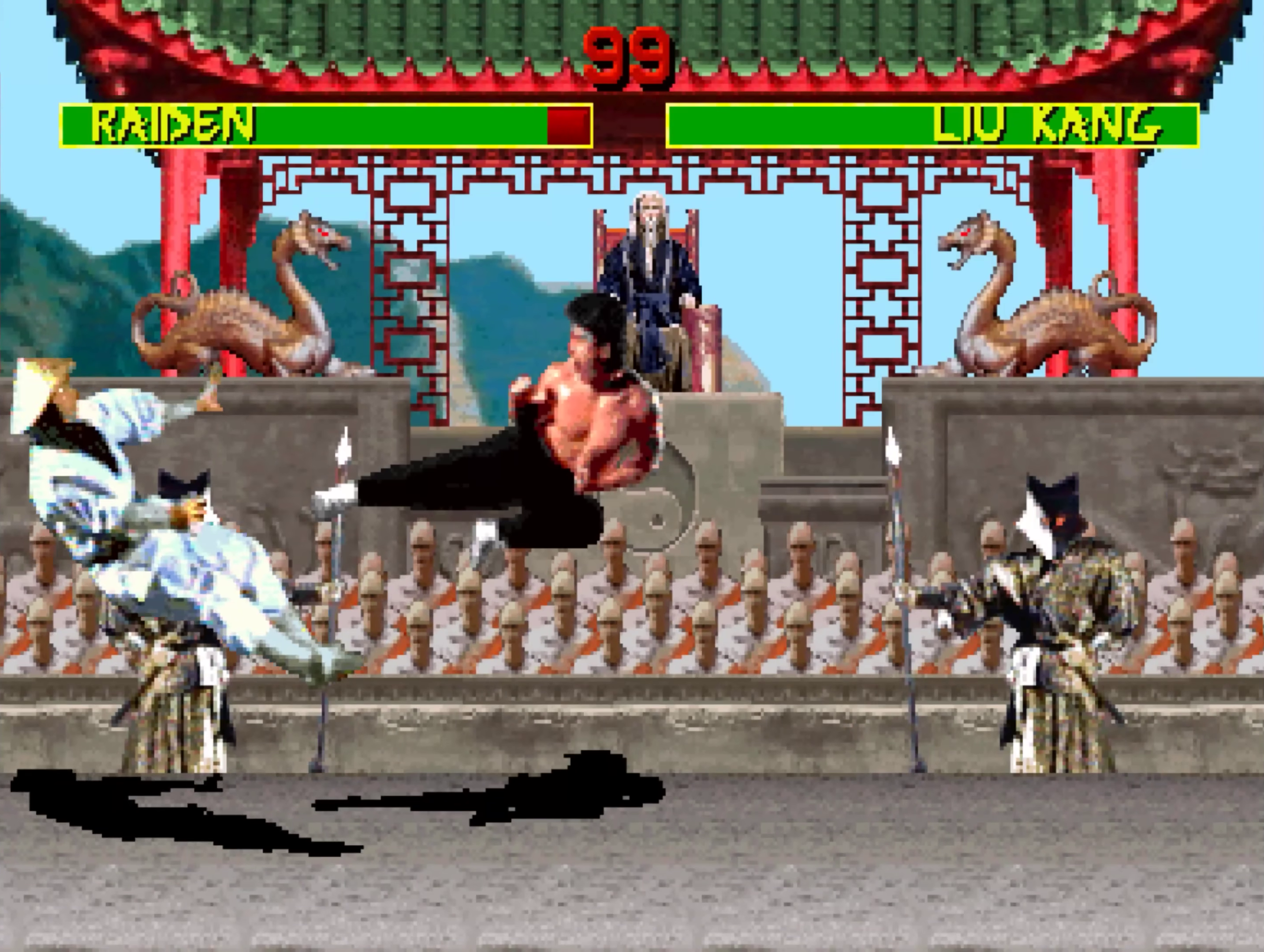 Mortal Kombat gameplay: Raiden vs Liu Kang
