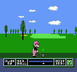 Screenshot of NES Open Tournament Golf gameplay