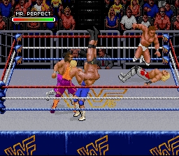 Screenshot of WWF Royal Rumble gameplay