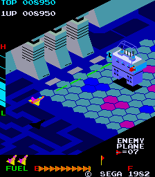 Screenshot of Zaxxon gameplay